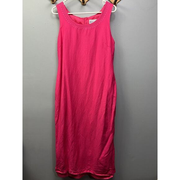 Jessica Howard Dresses & Skirts - Jessica Howard Maxi Dress Size 12 Pink w/ Embroidered‎ Floral Design Sleeveless